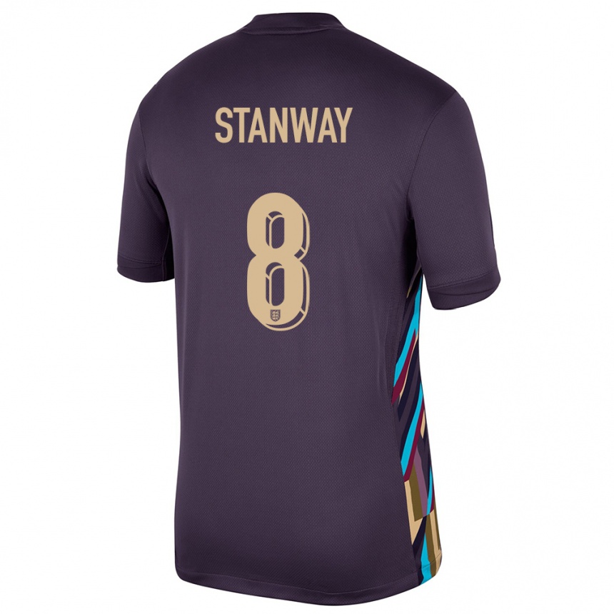 Women Football England Georgia Stanway #8 Dark Raisin Away Jersey 24-26 T-Shirt Canada