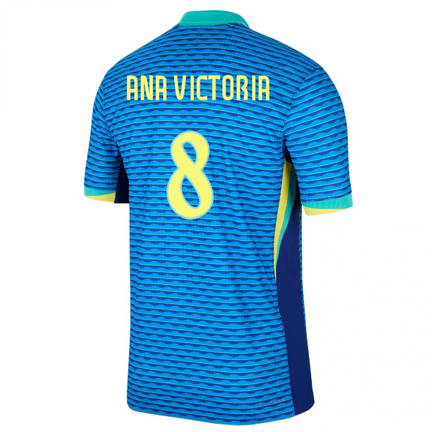 Women Football Brazil Ana Victoria #8 Blue Away Jersey 24-26 T-Shirt Canada