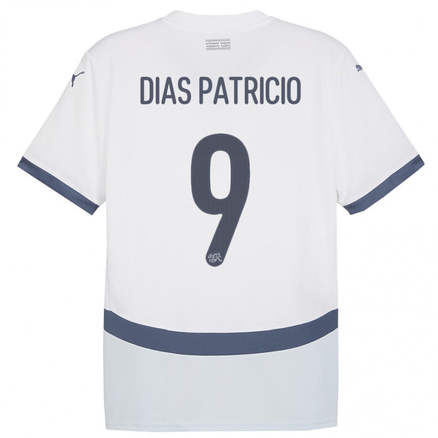 Women Football Switzerland Alexandre Dias Patricio #9 White Away Jersey 24-26 T-Shirt Canada