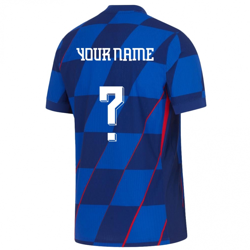 Women Football Croatia Your Name #0 Blue Away Jersey 24-26 T-Shirt Canada