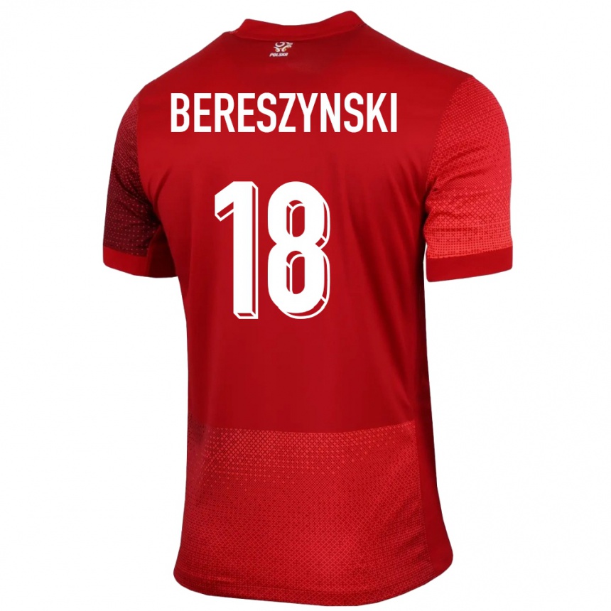 Women Football Poland Bartosz Bereszynski #18 Red Away Jersey 24-26 T-Shirt Canada