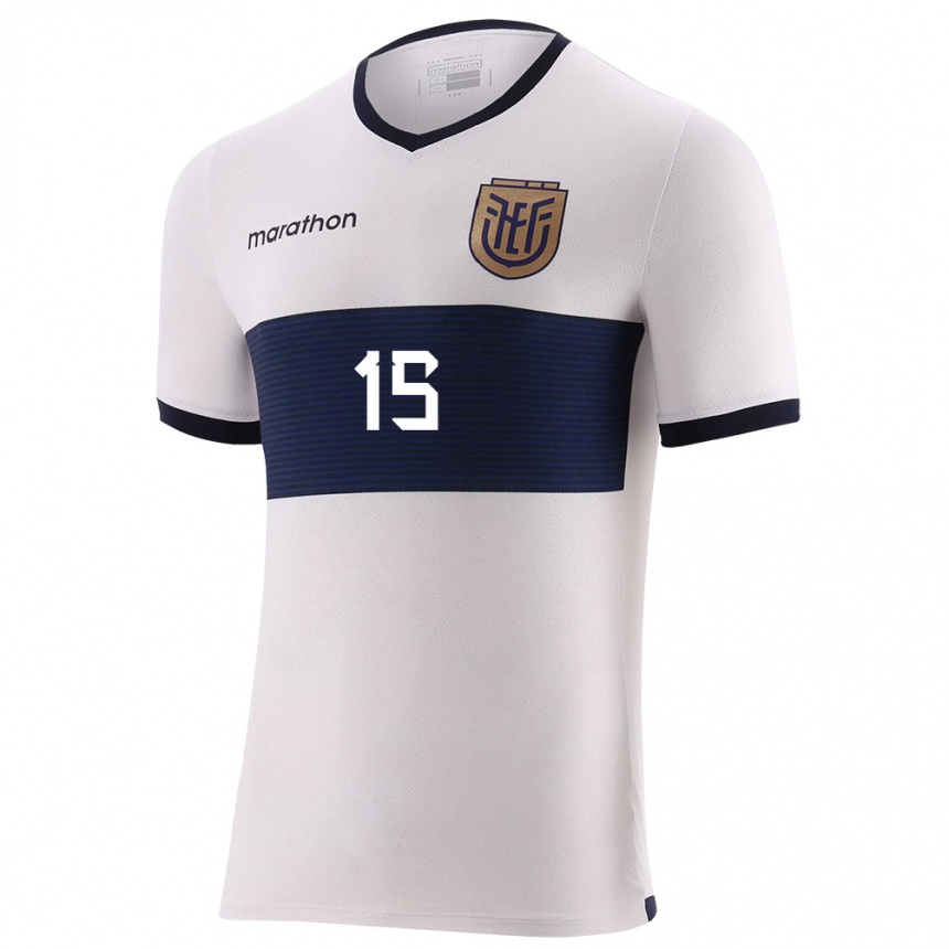 Women Football Ecuador Angel Womena #15 White Away Jersey 24-26 T-Shirt Canada