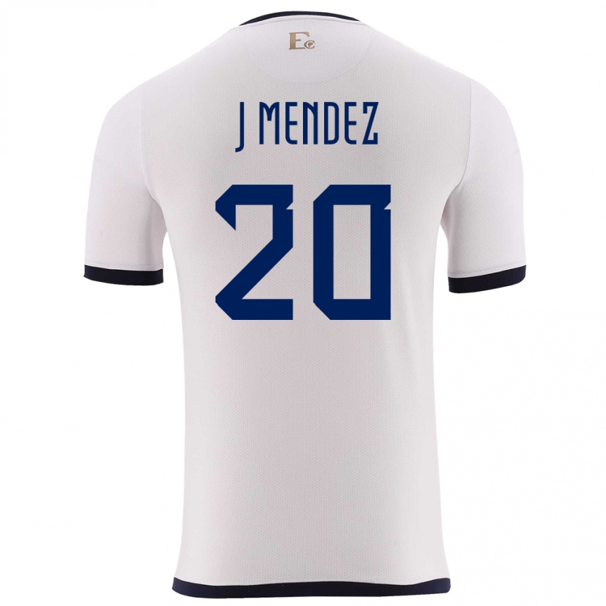 Women Football Ecuador Jhegson Womendez #20 White Away Jersey 24-26 T-Shirt Canada