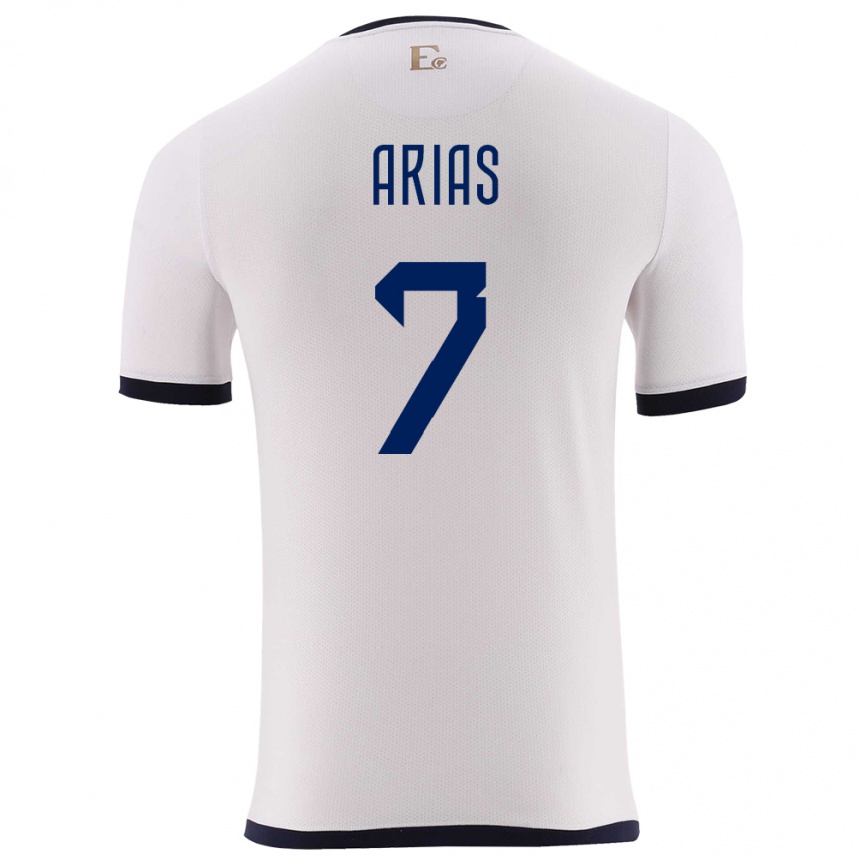 Women Football Ecuador Emily Arias #7 White Away Jersey 24-26 T-Shirt Canada