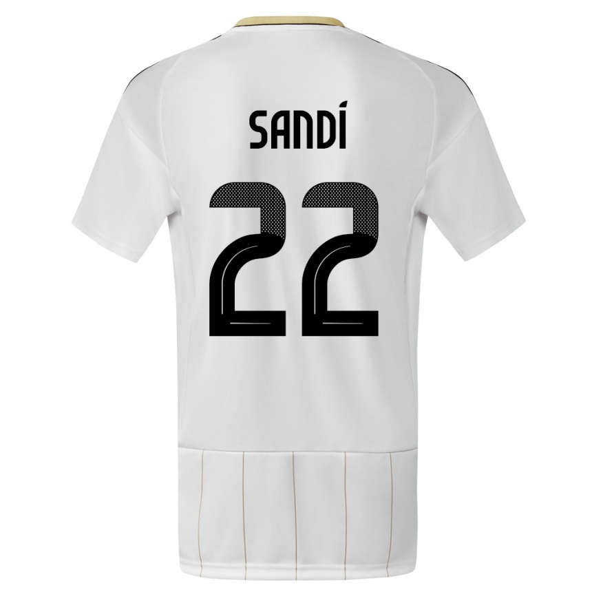 Women Football Costa Rica Cristel Sandi #22 White Away Jersey 24-26 T-Shirt Canada