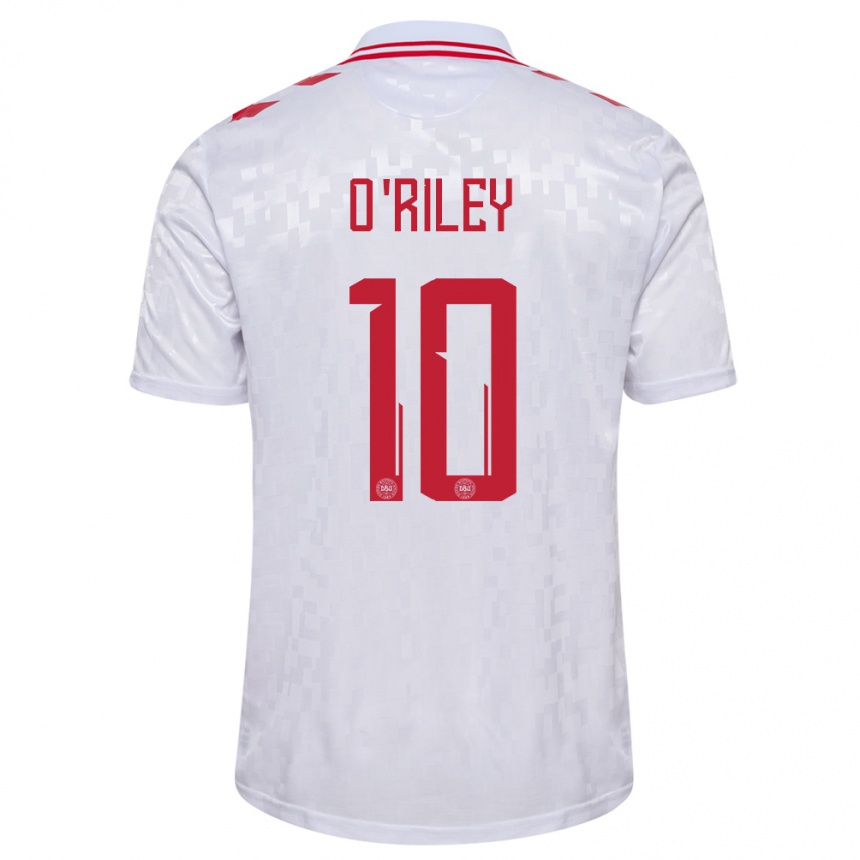 Women Football Denmark Matt O Riley #10 White Away Jersey 24-26 T-Shirt Canada