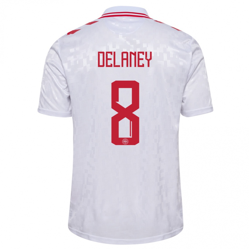 Women Football Denmark Thomas Delaney #8 White Away Jersey 24-26 T-Shirt Canada