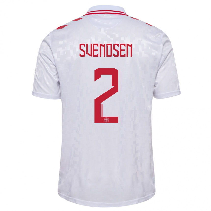 Women Football Denmark Oliver Svendsen #2 White Away Jersey 24-26 T-Shirt Canada