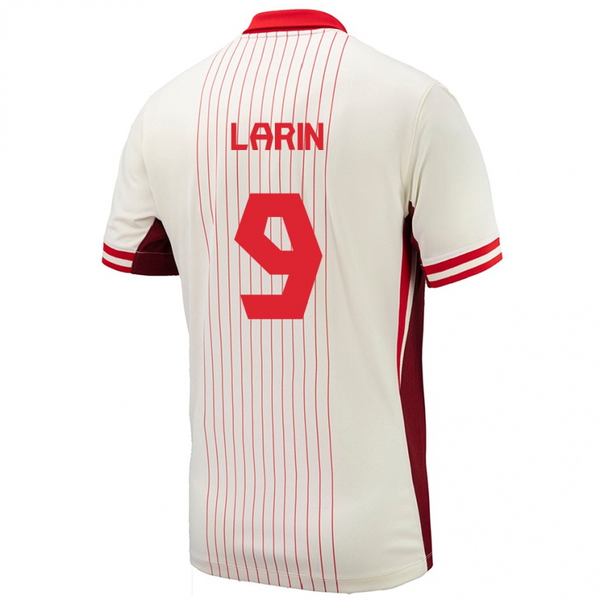 Women Football Canada Cyle Larin #9 White Away Jersey 24-26 T-Shirt Canada