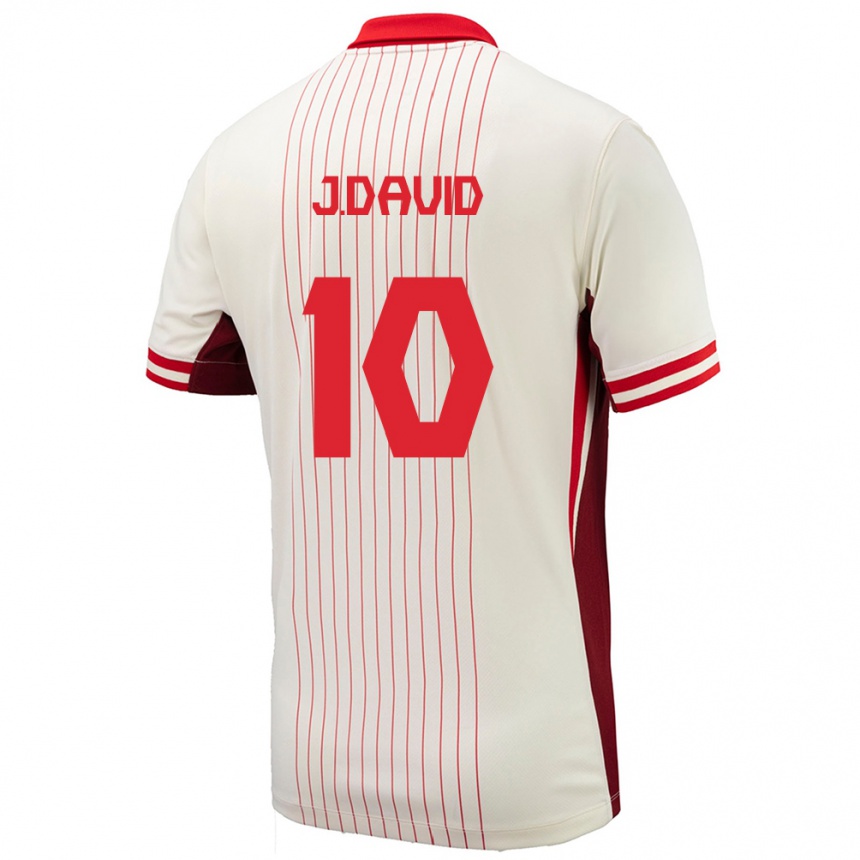 Women Football Canada Jonathan David #10 White Away Jersey 24-26 T-Shirt Canada