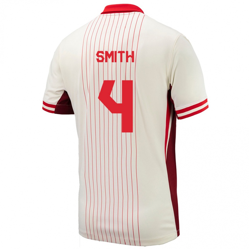 Women Football Canada Justin Smith #4 White Away Jersey 24-26 T-Shirt Canada