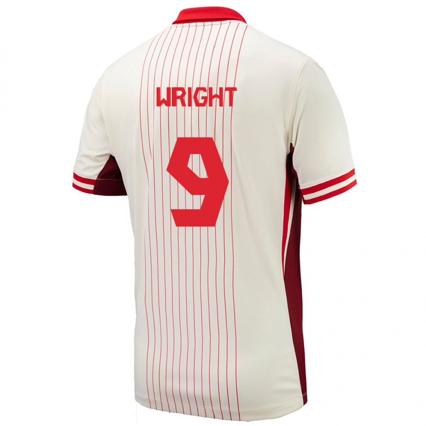 Women Football Canada Lowell Wright #9 White Away Jersey 24-26 T-Shirt Canada