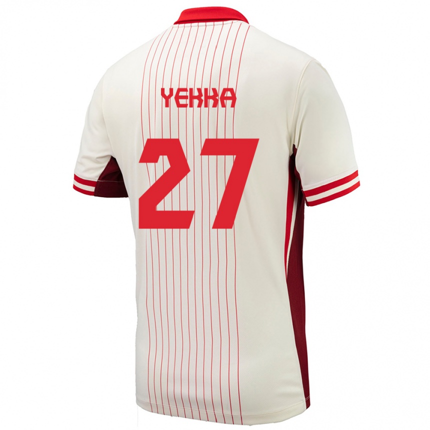 Women Football Canada Sura Yekka #27 White Away Jersey 24-26 T-Shirt Canada