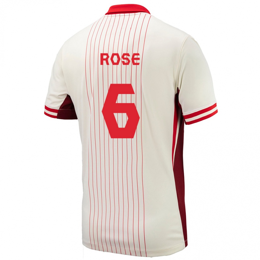 Women Football Canada Deanne Rose #6 White Away Jersey 24-26 T-Shirt Canada