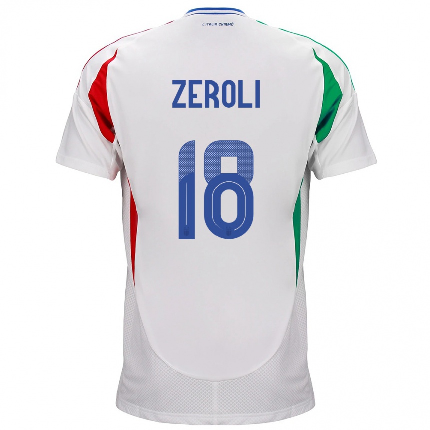 Women Football Italy Kevin Zeroli #18 White Away Jersey 24-26 T-Shirt Canada