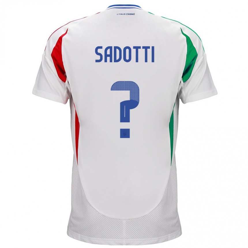 Women Football Italy Edoardo Sadotti #0 White Away Jersey 24-26 T-Shirt Canada