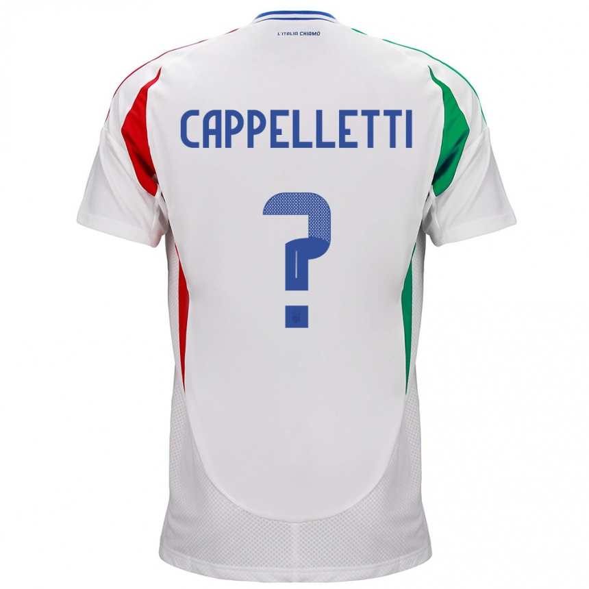 Women Football Italy Mattia Cappelletti #0 White Away Jersey 24-26 T-Shirt Canada