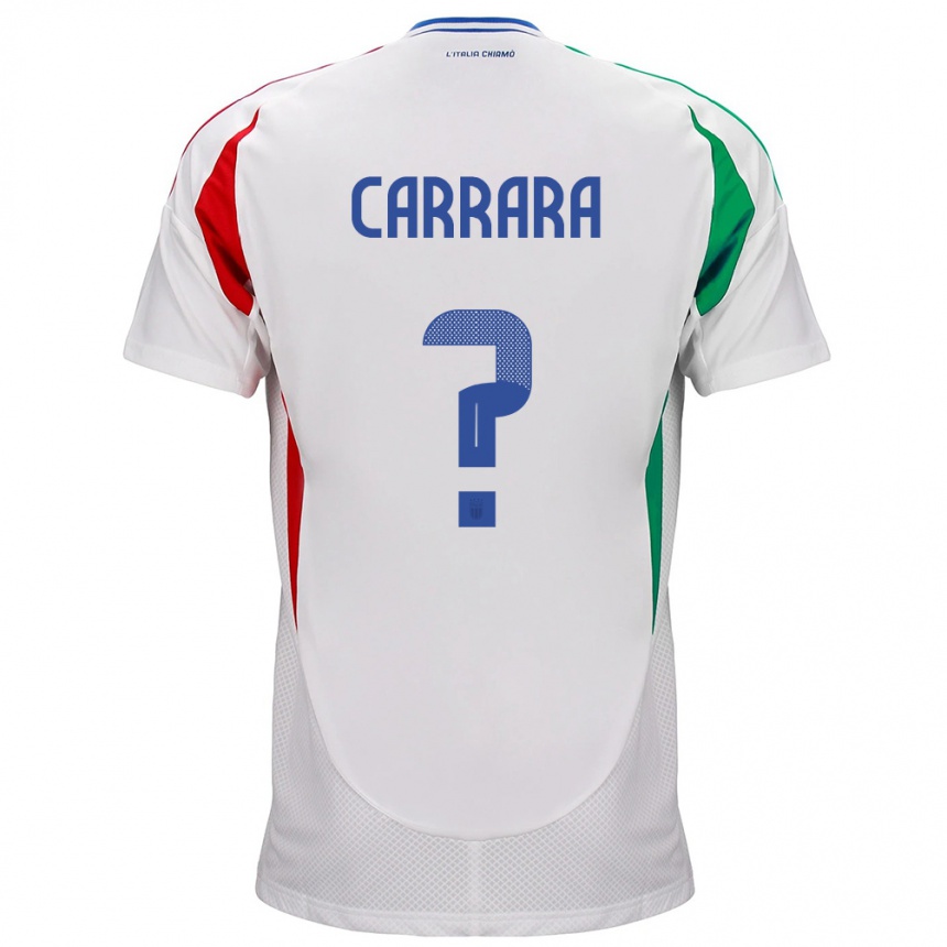 Women Football Italy Cristian Carrara #0 White Away Jersey 24-26 T-Shirt Canada