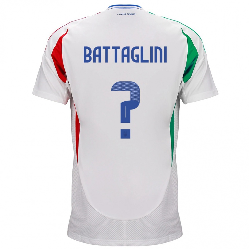 Women Football Italy Pietro Battaglini #0 White Away Jersey 24-26 T-Shirt Canada