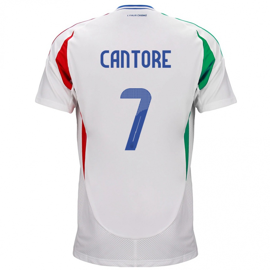 Women Football Italy Sofia Cantore #7 White Away Jersey 24-26 T-Shirt Canada