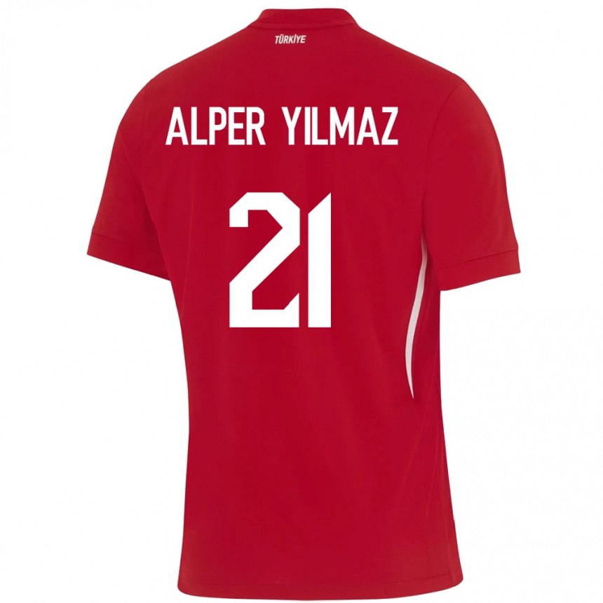 Women Football Turkey Barış Alper Yılmaz #21 Red Away Jersey 24-26 T-Shirt Canada