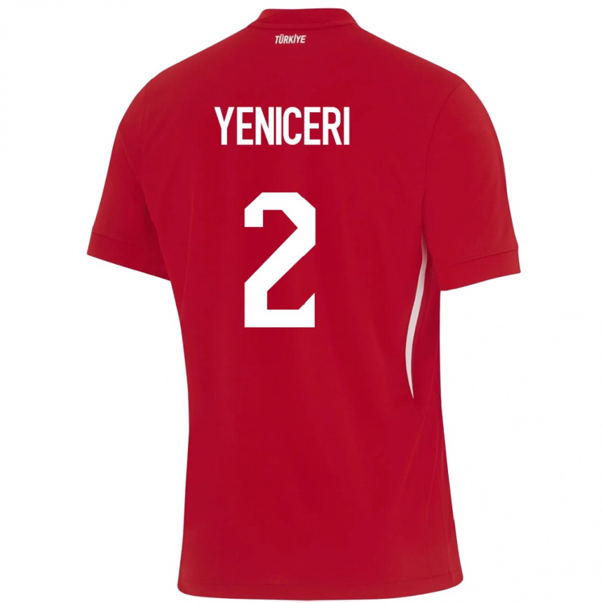 Women Football Turkey Berna Yeniçeri #2 Red Away Jersey 24-26 T-Shirt Canada