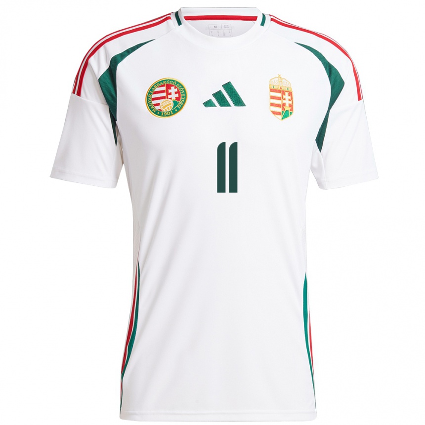 Women Football Hungary Milos Kerkez #11 White Away Jersey 24-26 T-Shirt Canada