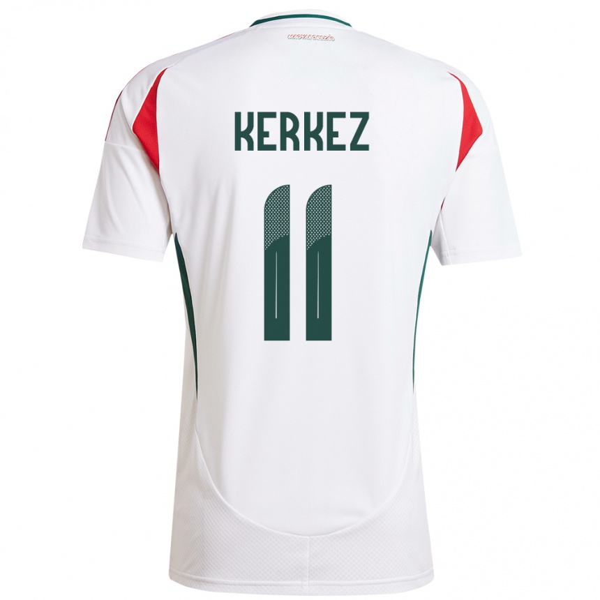 Women Football Hungary Milos Kerkez #11 White Away Jersey 24-26 T-Shirt Canada