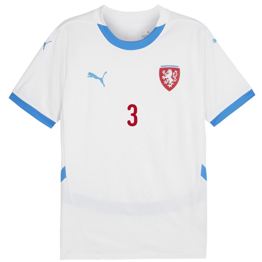 Women Football Czech Republic Tomas Holes #3 White Away Jersey 24-26 T-Shirt Canada