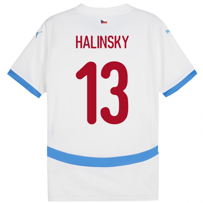 Women Football Czech Republic Denis Halinsky #13 White Away Jersey 24-26 T-Shirt Canada