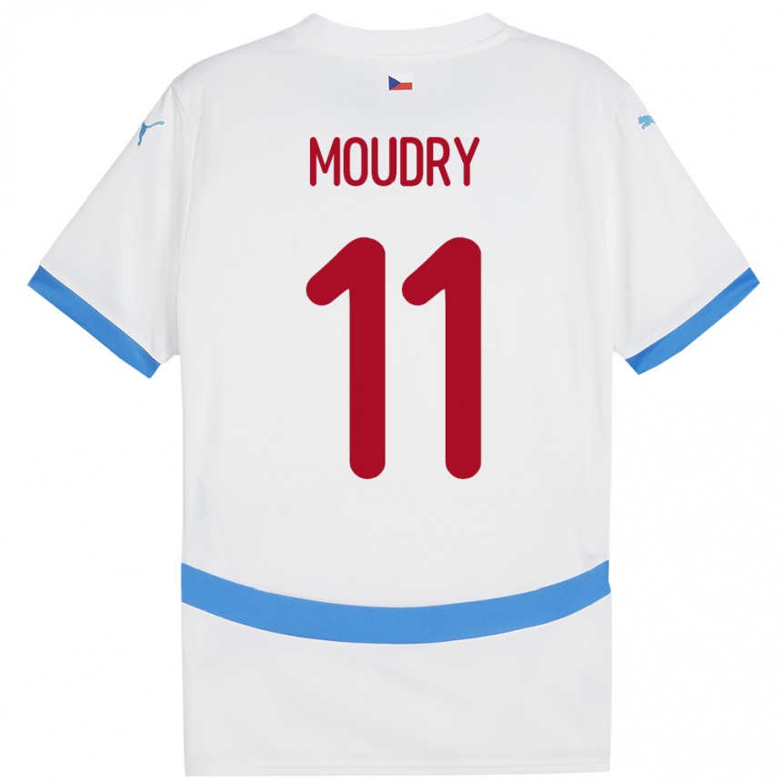 Women Football Czech Republic Lukas Moudry #11 White Away Jersey 24-26 T-Shirt Canada