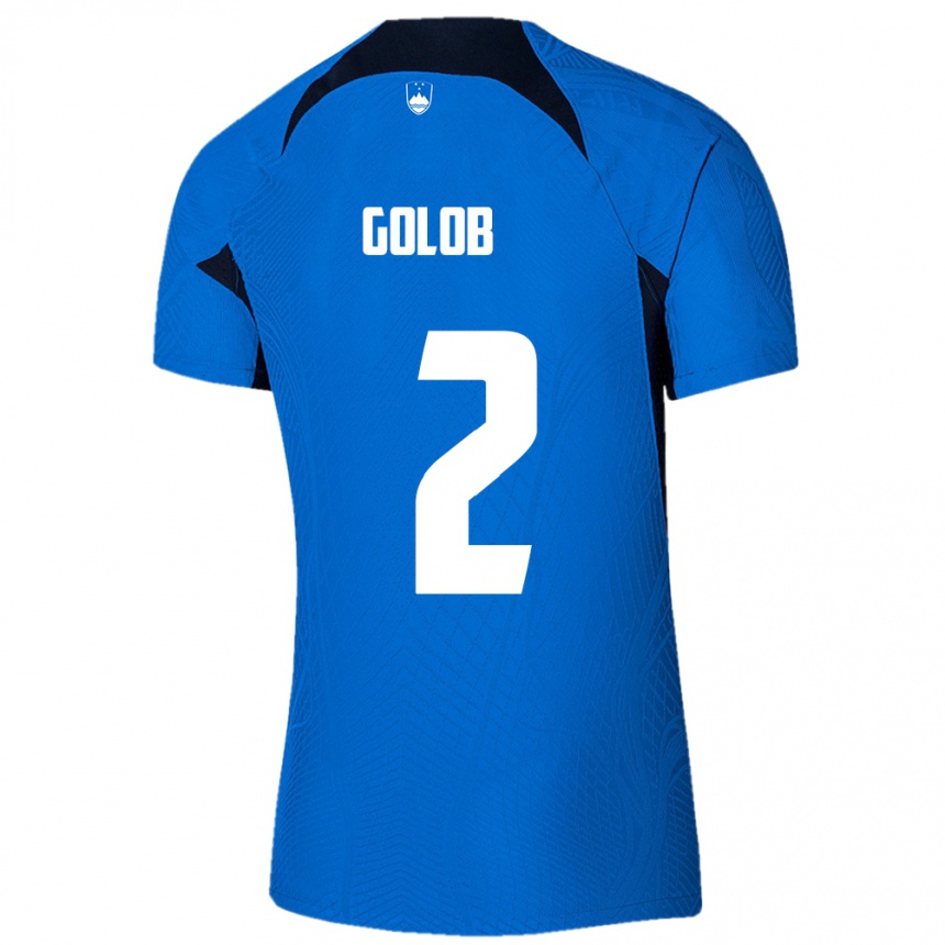 Women Football Slovenia Lana Golob #2 Blue Away Jersey 24-26 T-Shirt Canada