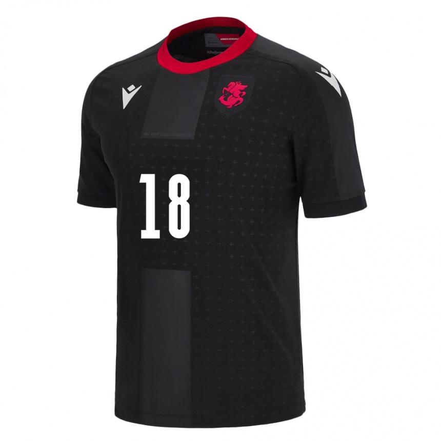 Women Football Georgia Luka Shashiashvili #18 Black Away Jersey 24-26 T-Shirt Canada