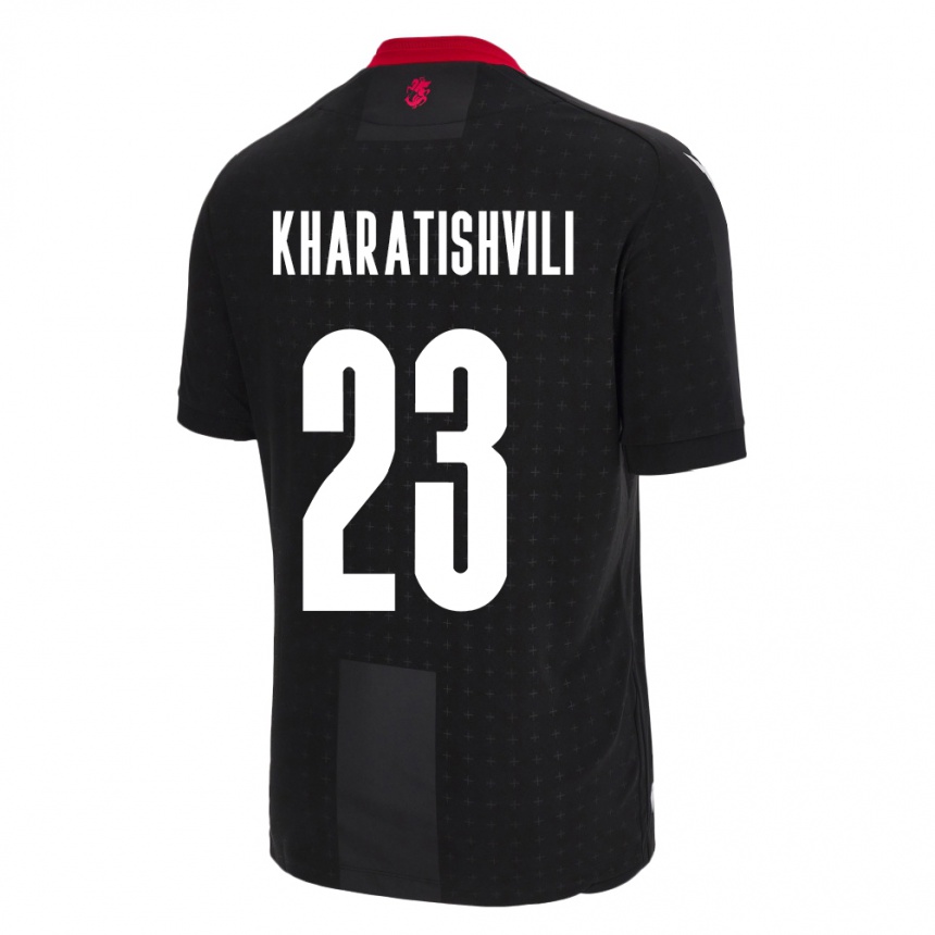 Women Football Georgia Luka Kharatishvili #23 Black Away Jersey 24-26 T-Shirt Canada