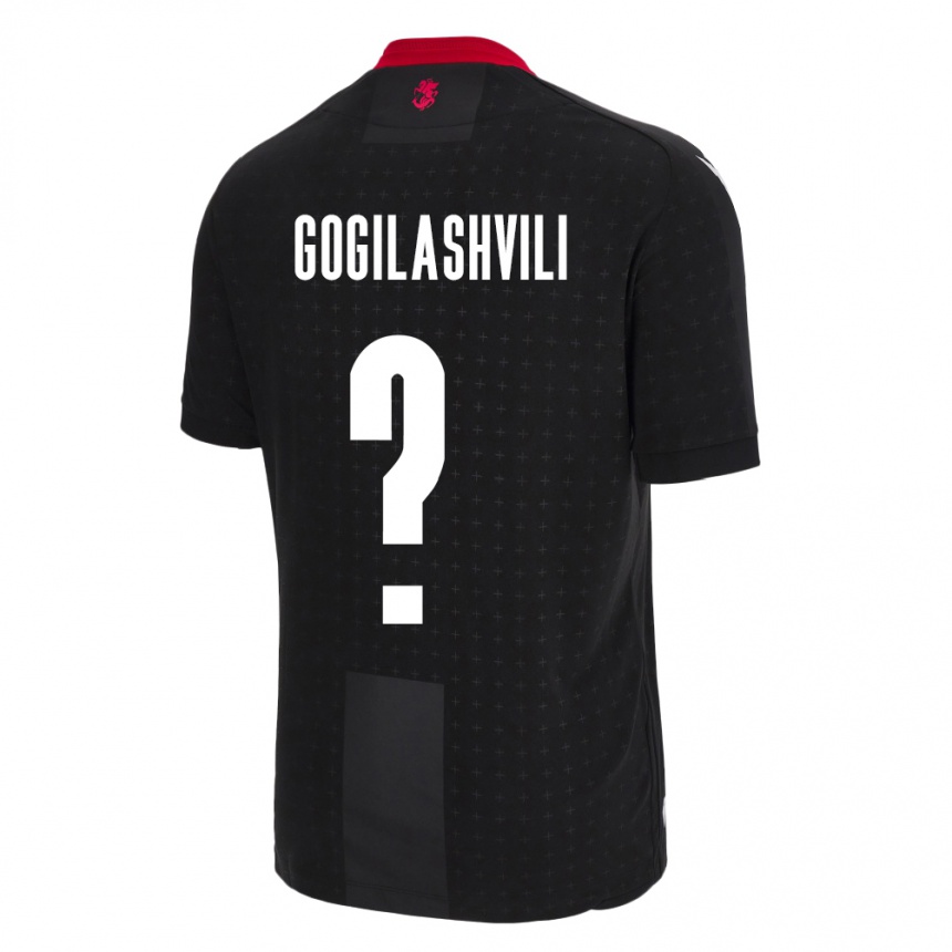 Women Football Georgia Davit Gogilashvili #0 Black Away Jersey 24-26 T-Shirt Canada