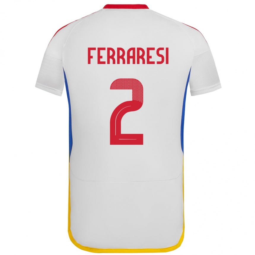 Women Football Venezuela Nahuel Ferraresi #2 White Away Jersey 24-26 T-Shirt Canada