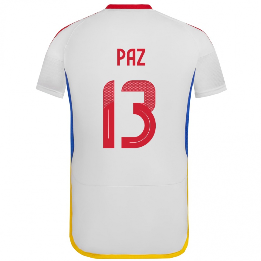 Women Football Venezuela Jesús Paz #13 White Away Jersey 24-26 T-Shirt Canada