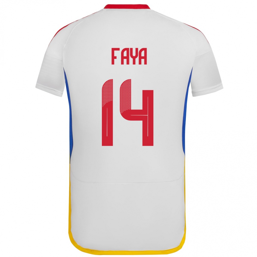 Women Football Venezuela Carlos Faya #14 White Away Jersey 24-26 T-Shirt Canada