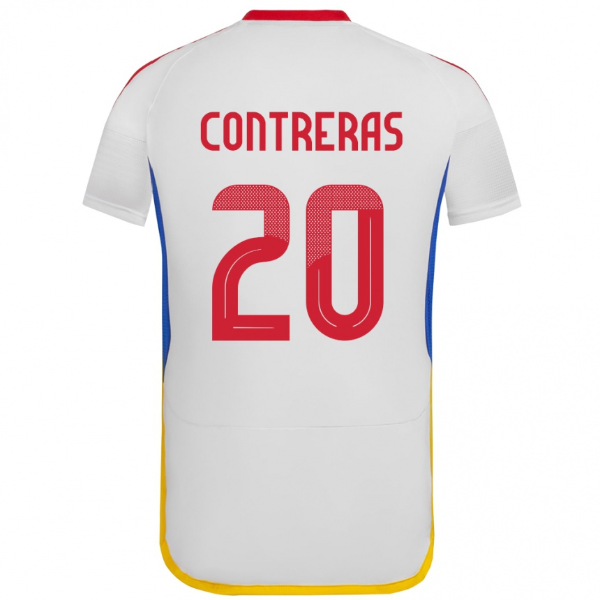 Women Football Venezuela Anderson Contreras #20 White Away Jersey 24-26 T-Shirt Canada