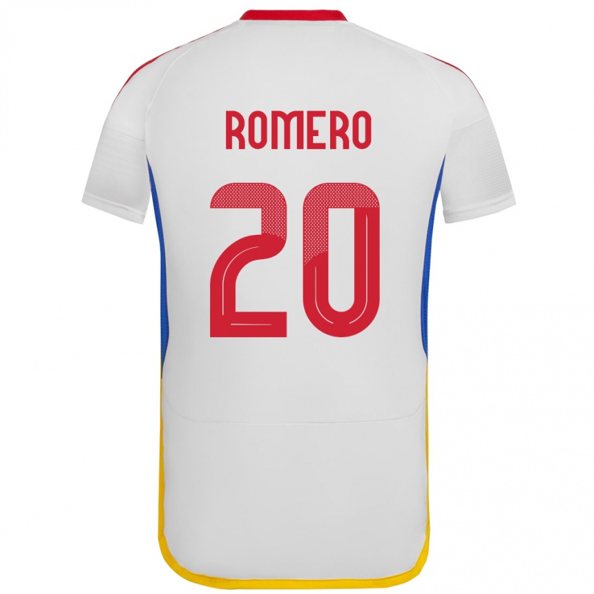 Women Football Venezuela Andrés Romero #20 White Away Jersey 24-26 T-Shirt Canada