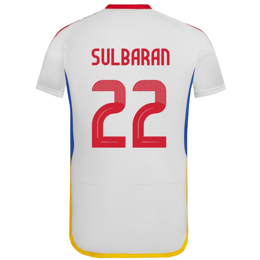 Women Football Venezuela Manuel Sulbarán #22 White Away Jersey 24-26 T-Shirt Canada