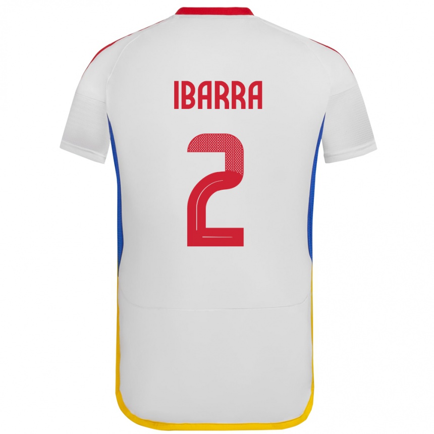 Women Football Venezuela Pablo Ibarra #2 White Away Jersey 24-26 T-Shirt Canada