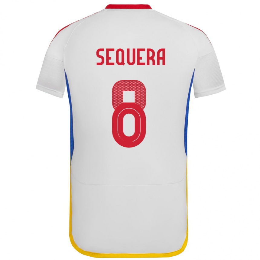 Women Football Venezuela Giovanny Sequera #8 White Away Jersey 24-26 T-Shirt Canada