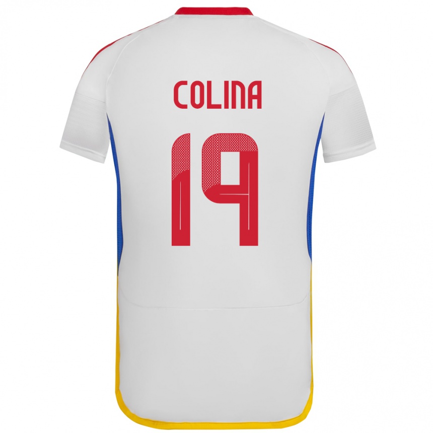 Women Football Venezuela Junior Colina #19 White Away Jersey 24-26 T-Shirt Canada