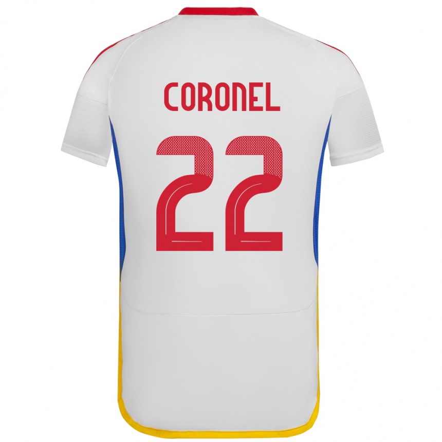 Women Football Venezuela Nohelis Coronel #22 White Away Jersey 24-26 T-Shirt Canada