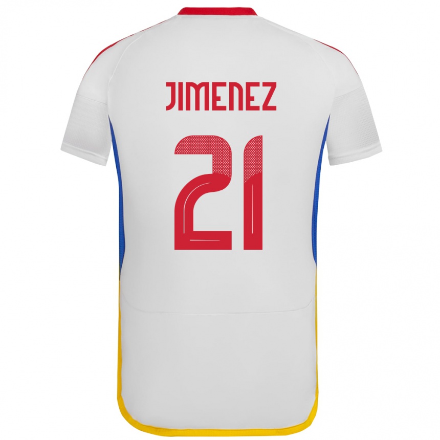 Women Football Venezuela Marianyela Jiménez #21 White Away Jersey 24-26 T-Shirt Canada