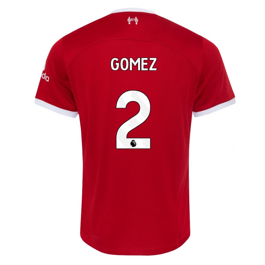 Kids  Joe Gomez #2 Red Home Jersey 2023/24 T-Shirt Canada