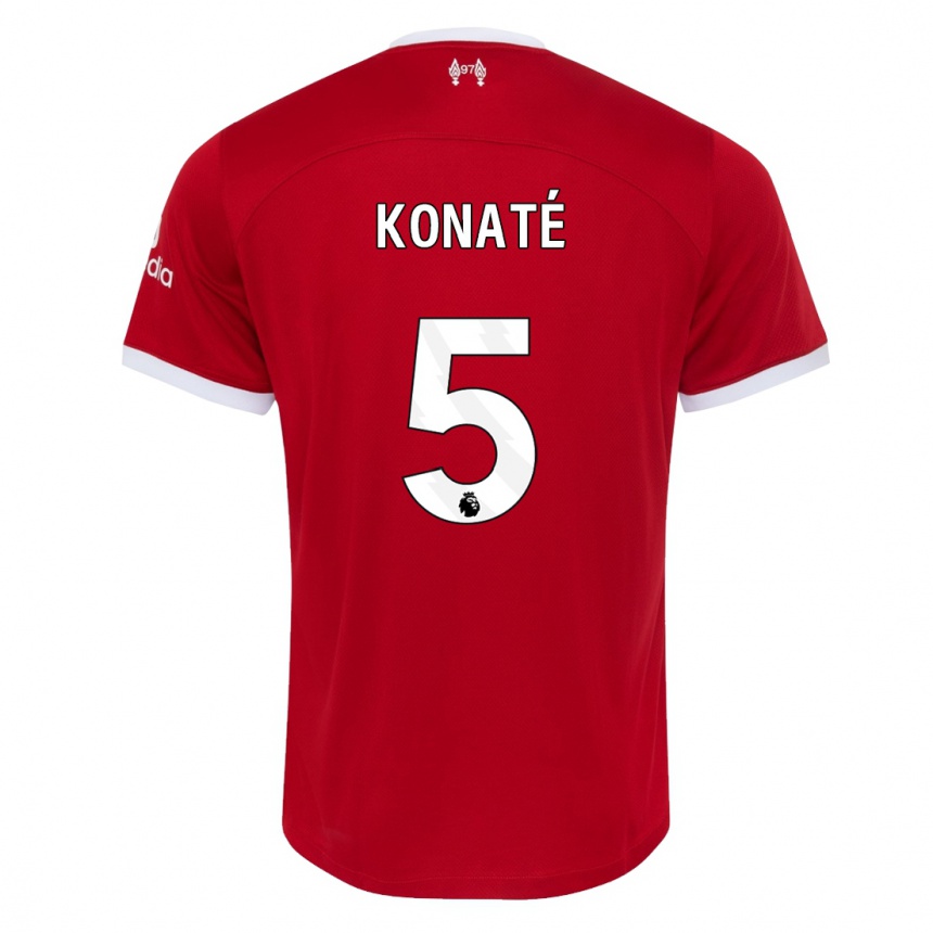 Kids Ibrahima Konate #5 Red Home Jersey 2023/24 T-Shirt Canada