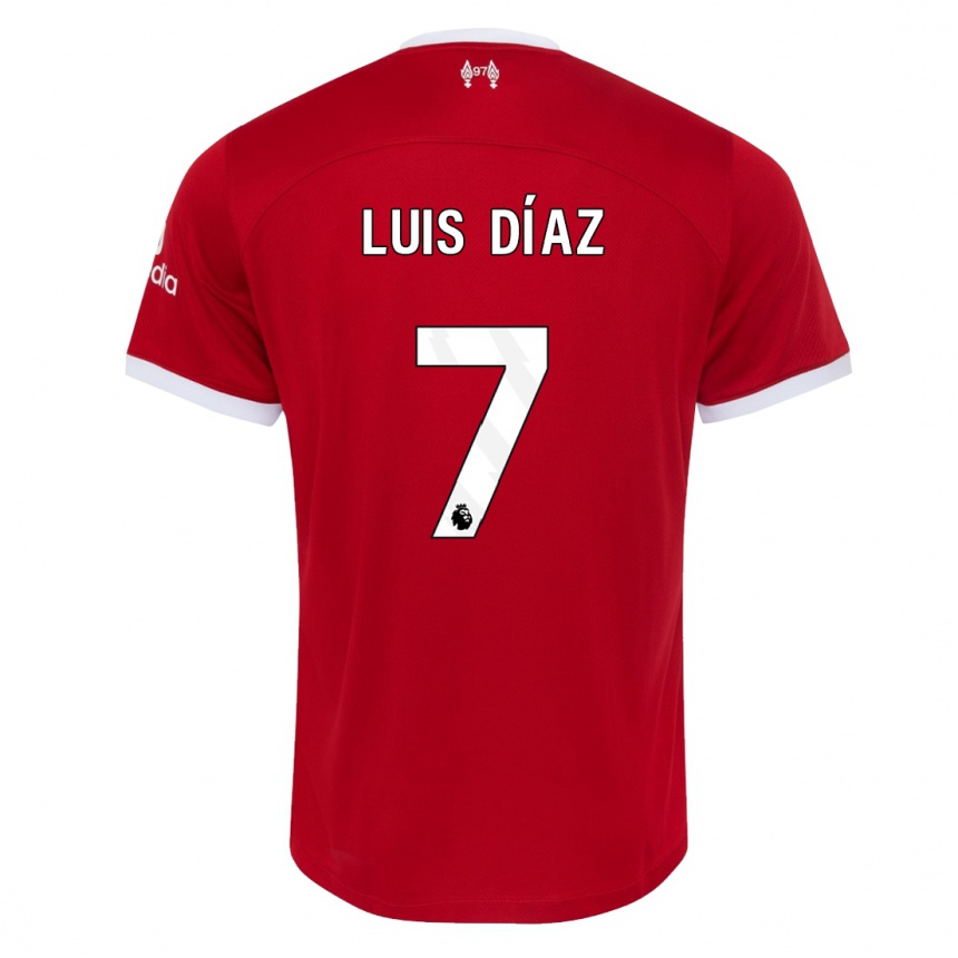 Kids Luis Diaz #7 Red Home Jersey 2023/24 T-Shirt Canada