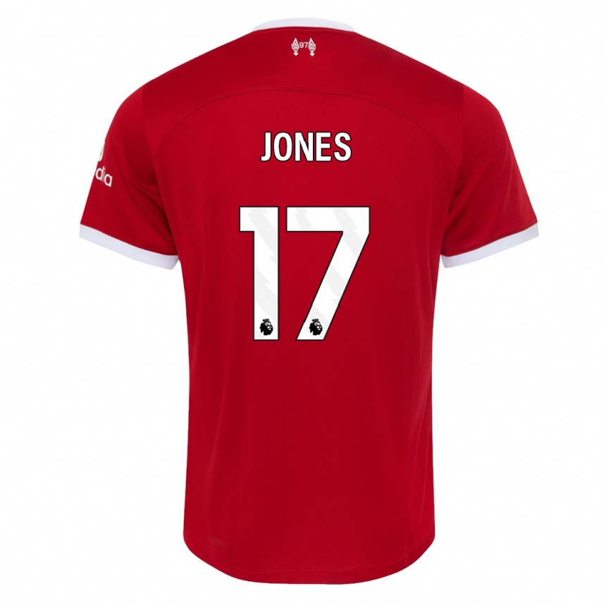 Kids  Curtis Jones #17 Red Home Jersey 2023/24 T-Shirt Canada